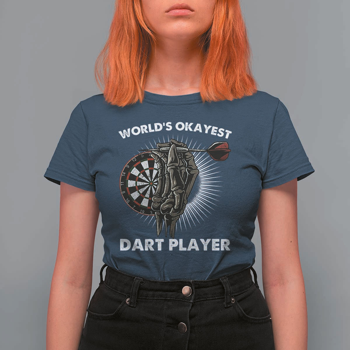 World's Okayest Dart Player T Shirt For Women Funny Bullseye Shooter Gift - Wonder Print Shop