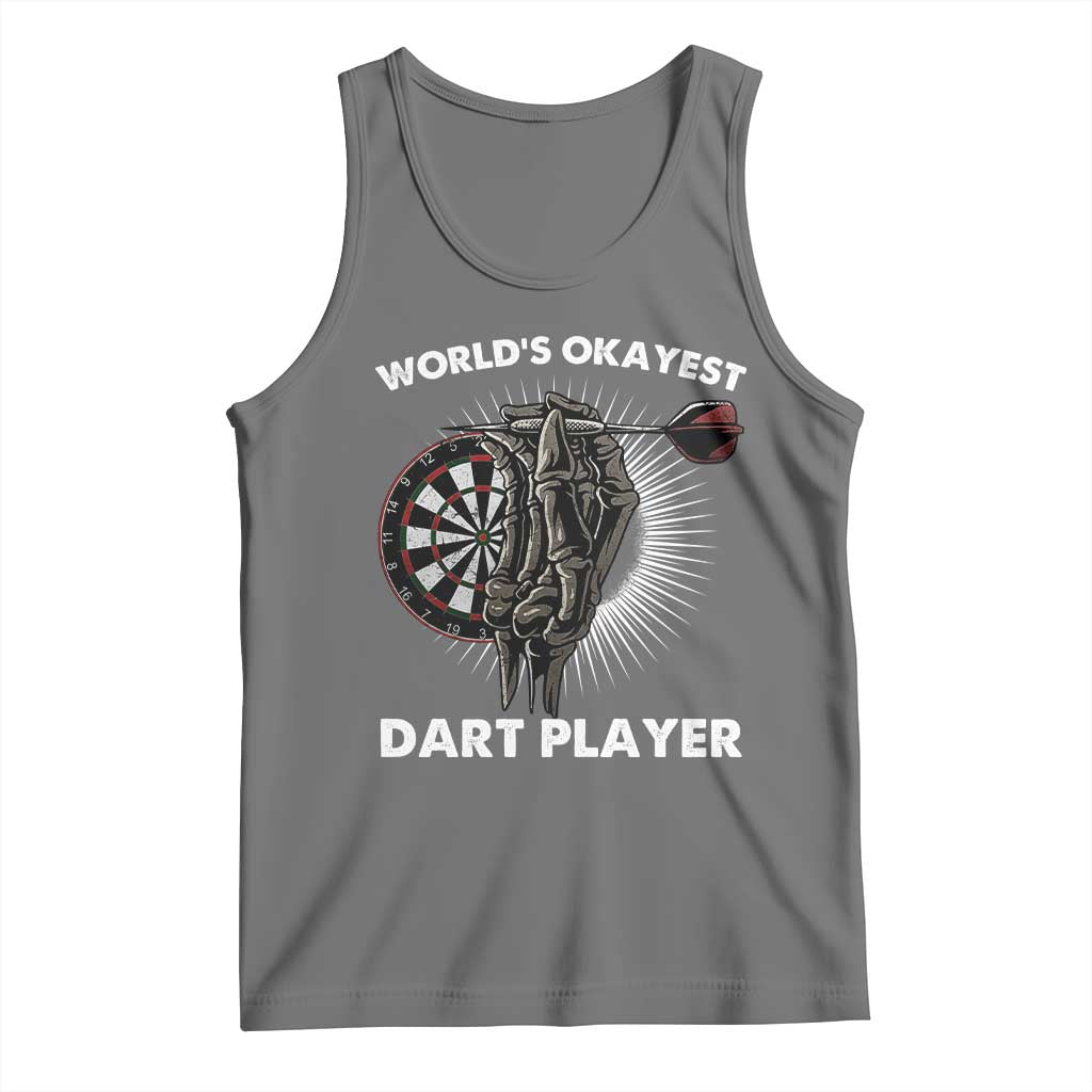 World's Okayest Dart Player Tank Top Funny Bullseye Shooter Gift - Wonder Print Shop