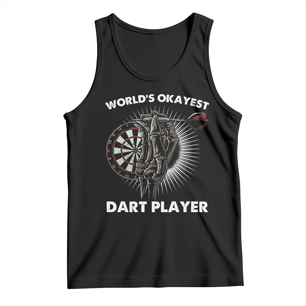 World's Okayest Dart Player Tank Top Funny Bullseye Shooter Gift - Wonder Print Shop