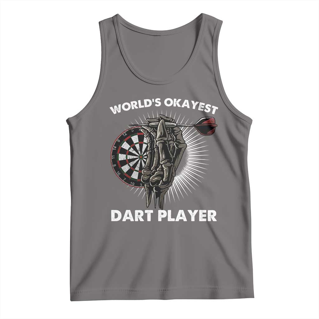 World's Okayest Dart Player Tank Top Funny Bullseye Shooter Gift - Wonder Print Shop