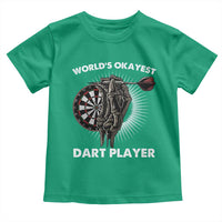 World's Okayest Dart Player Toddler T Shirt Funny Bullseye Shooter Gift - Wonder Print Shop