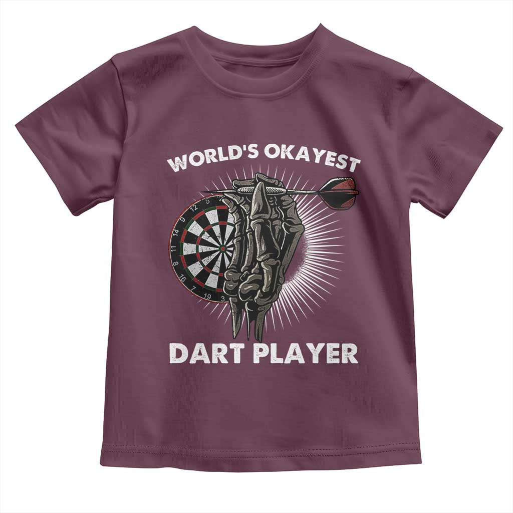 World's Okayest Dart Player Toddler T Shirt Funny Bullseye Shooter Gift - Wonder Print Shop
