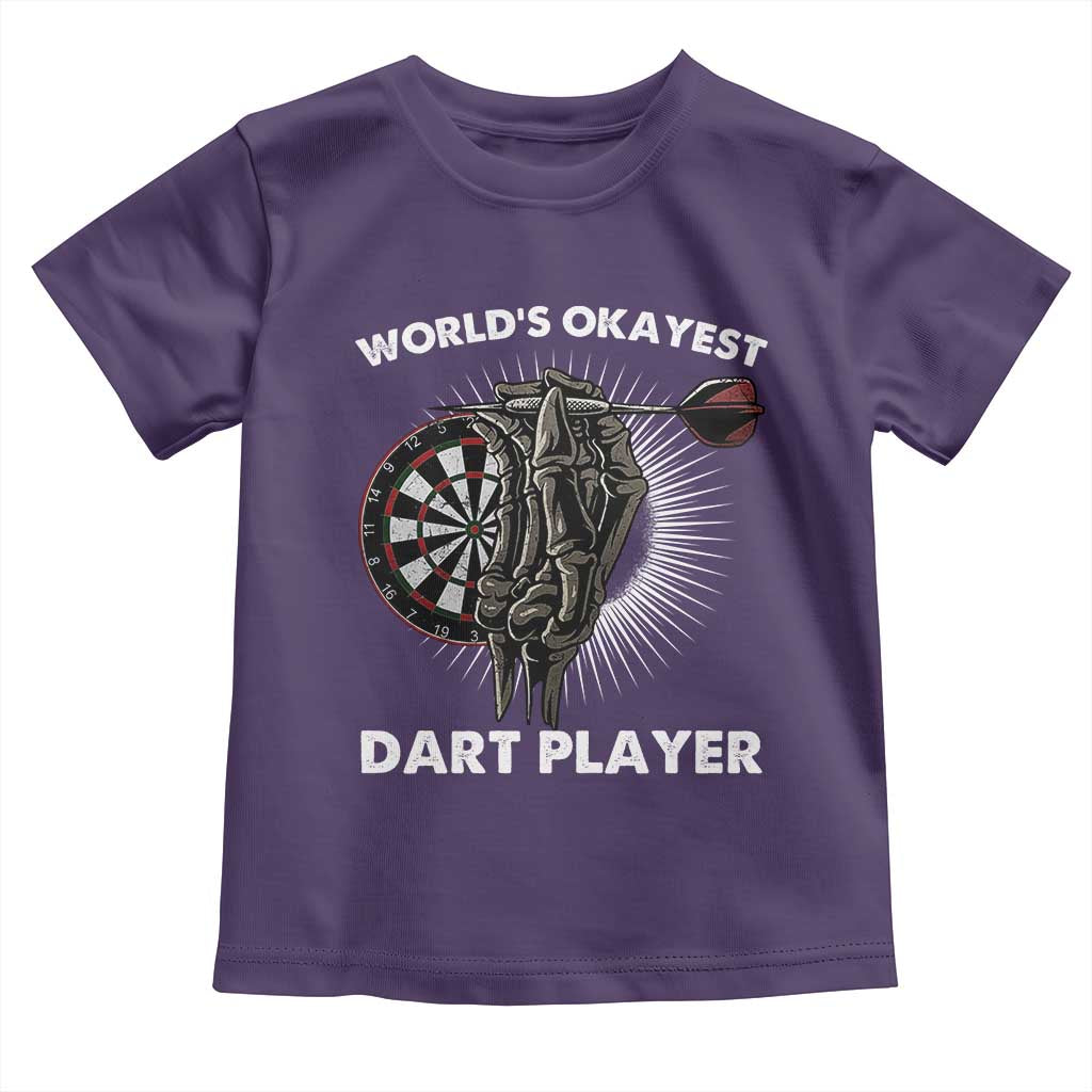 World's Okayest Dart Player Toddler T Shirt Funny Bullseye Shooter Gift - Wonder Print Shop