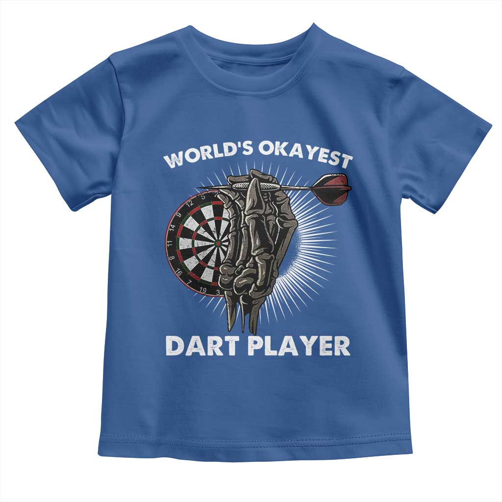 World's Okayest Dart Player Toddler T Shirt Funny Bullseye Shooter Gift - Wonder Print Shop
