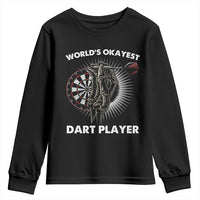 World's Okayest Dart Player Youth Sweatshirt Funny Bullseye Shooter Gift - Wonder Print Shop