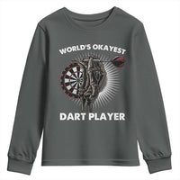 World's Okayest Dart Player Youth Sweatshirt Funny Bullseye Shooter Gift - Wonder Print Shop