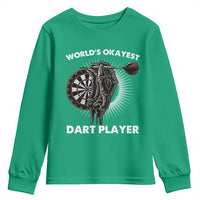 World's Okayest Dart Player Youth Sweatshirt Funny Bullseye Shooter Gift - Wonder Print Shop