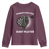 World's Okayest Dart Player Youth Sweatshirt Funny Bullseye Shooter Gift - Wonder Print Shop