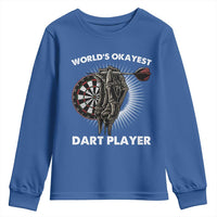 World's Okayest Dart Player Youth Sweatshirt Funny Bullseye Shooter Gift - Wonder Print Shop