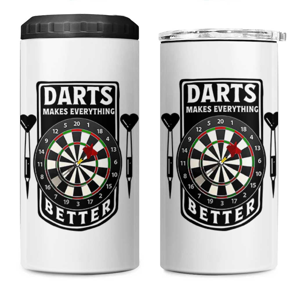 Darts Makes Everything Better 4 in 1 Can Cooler Tumbler Darts Lover Gift - Wonder Print Shop