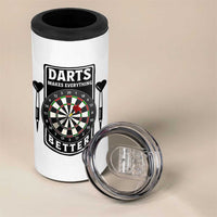 Darts Makes Everything Better 4 in 1 Can Cooler Tumbler Darts Lover Gift - Wonder Print Shop