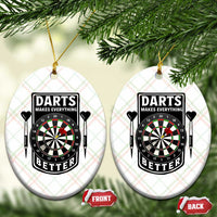 Darts Makes Everything Better Ceramic Ornament Darts Lover Gift - Wonder Print Shop