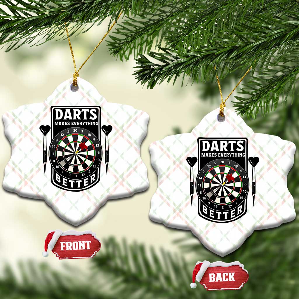 Darts Makes Everything Better Ceramic Ornament Darts Lover Gift - Wonder Print Shop