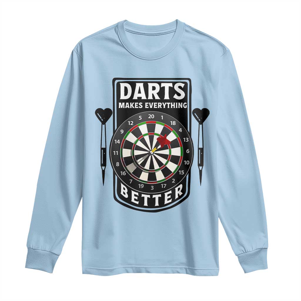 Darts Makes Everything Better Long Sleeve Shirt Darts Lover Gift - Wonder Print Shop