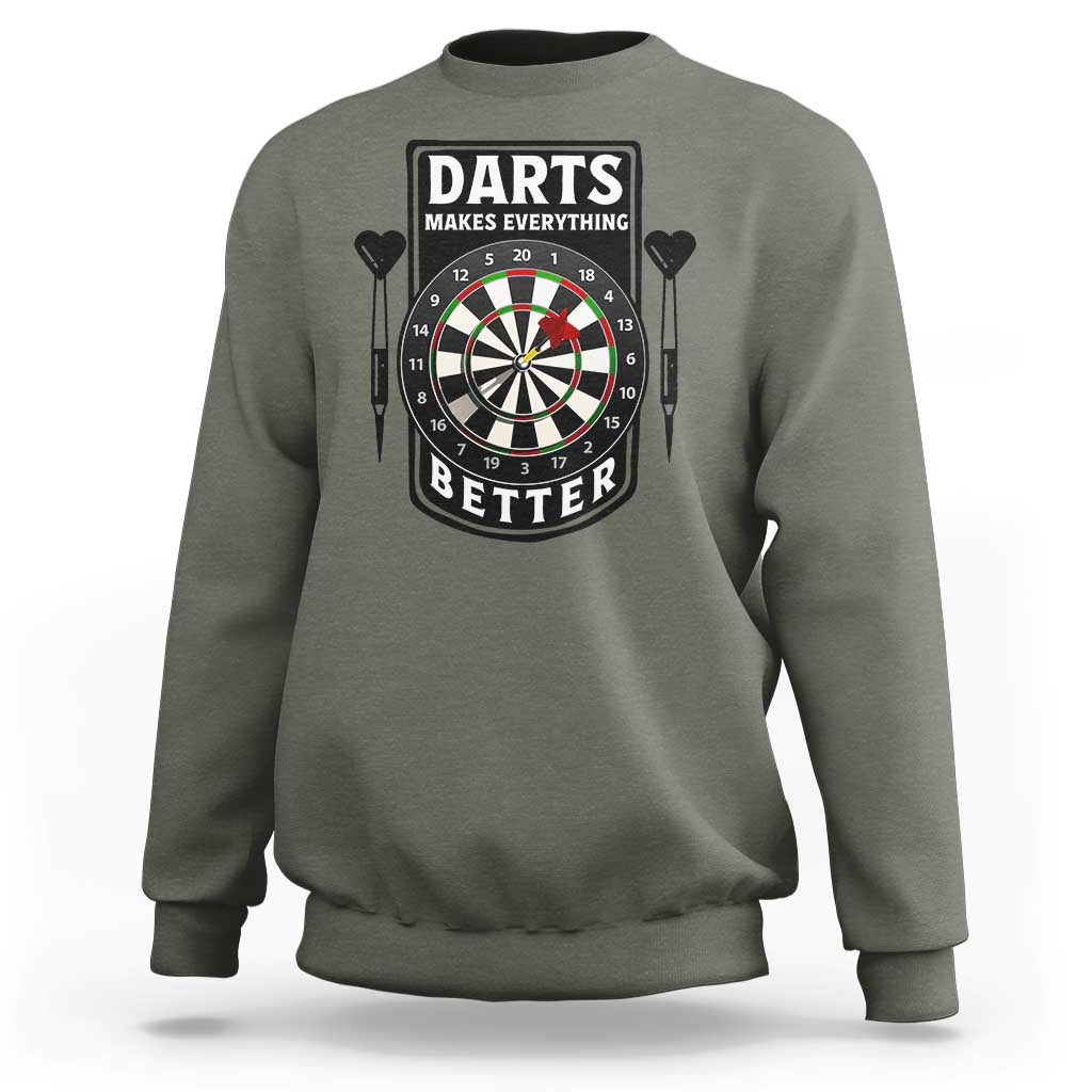Darts Makes Everything Better Sweatshirt Darts Lover Gift - Wonder Print Shop