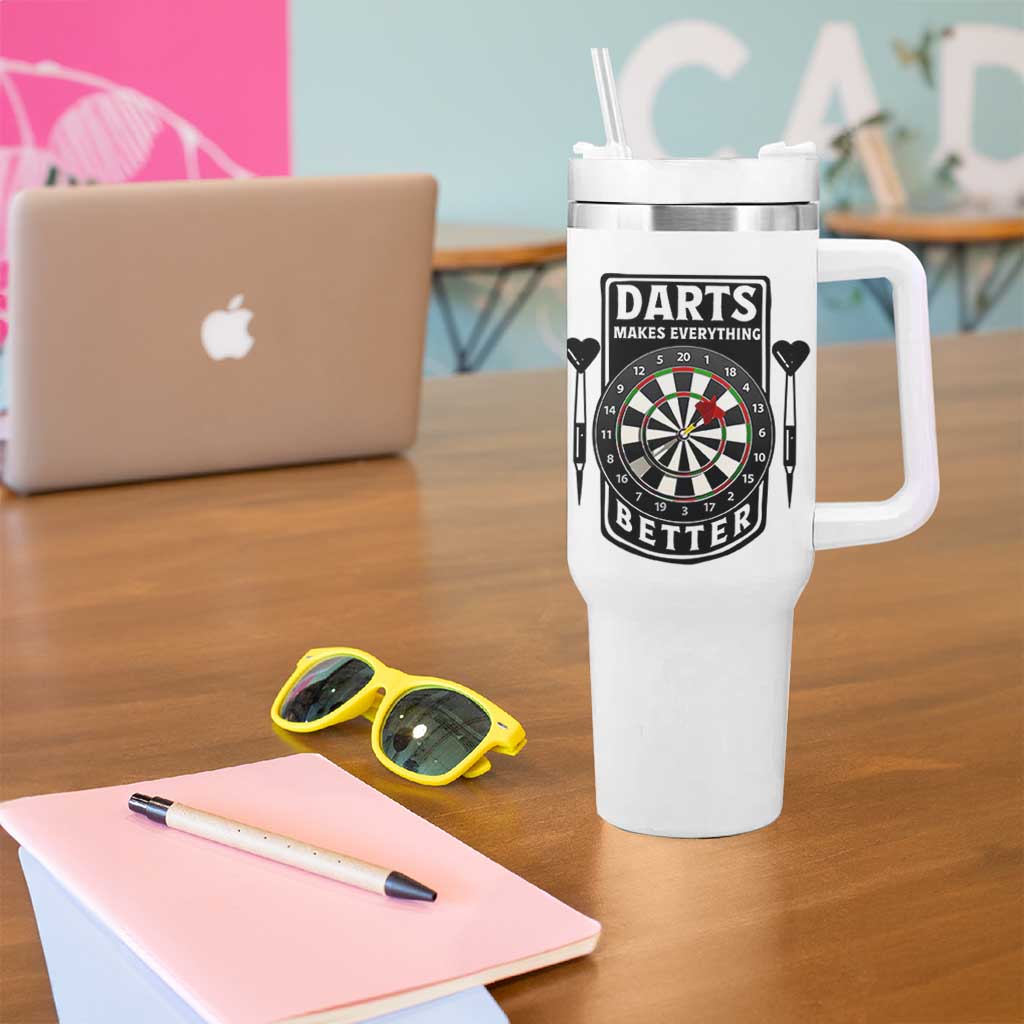 Darts Makes Everything Better Tumbler With Handle Darts Lover Gift - Wonder Print Shop