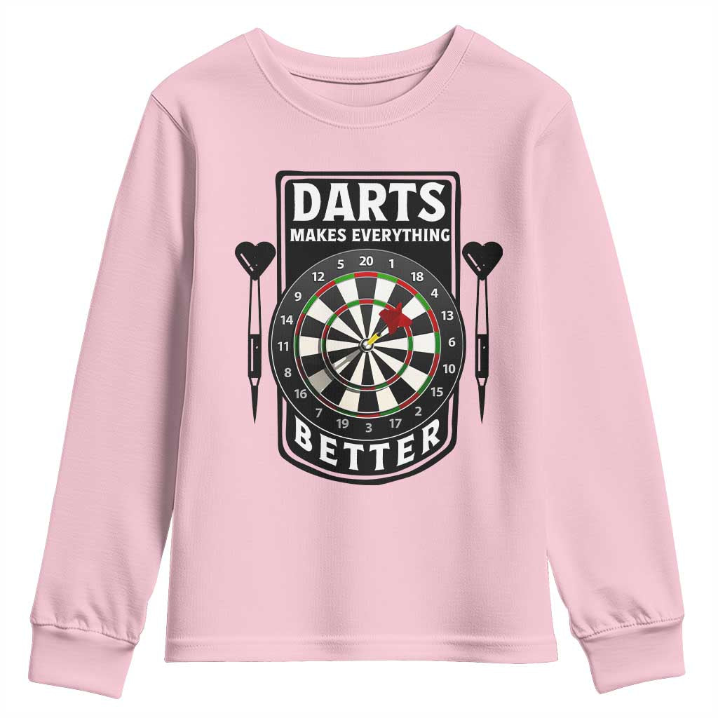 Darts Makes Everything Better Youth Sweatshirt Darts Lover Gift - Wonder Print Shop