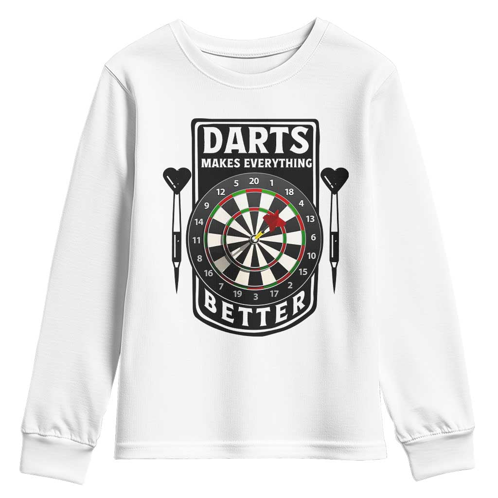 Darts Makes Everything Better Youth Sweatshirt Darts Lover Gift - Wonder Print Shop