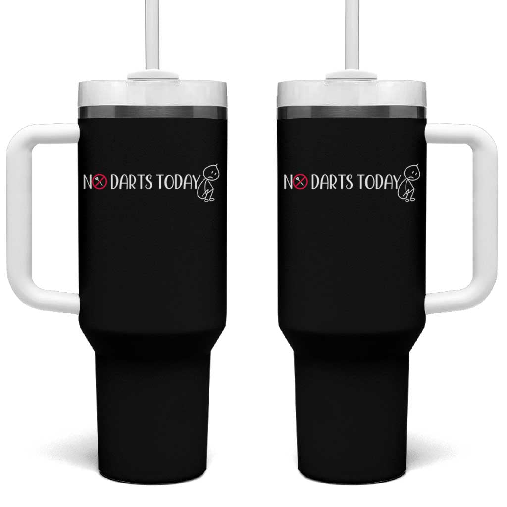 No Dart Today Tumbler With Handle Funny Dart Player Gift - Wonder Print Shop