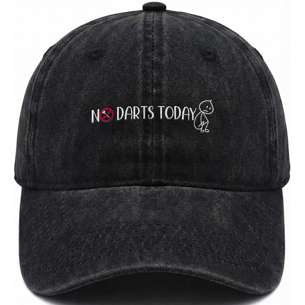 No Dart Today Washed Cotton Baseball Cap Funny Dart Player Gift