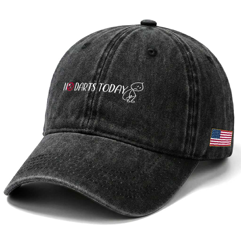 No Dart Today Washed Cotton Baseball Cap Funny Dart Player Gift