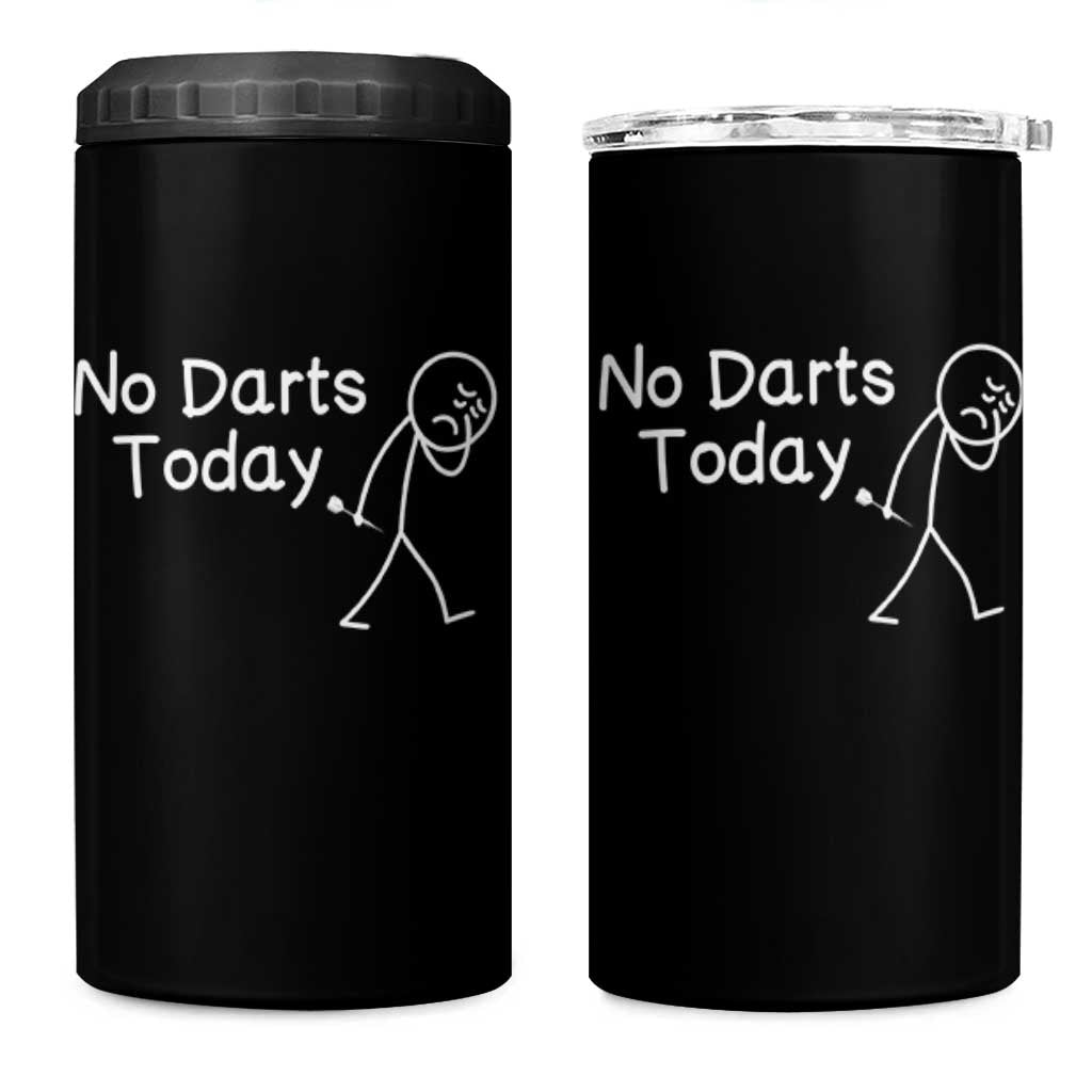 Funny No Dart Today 4 in 1 Can Cooler Tumbler Darts Enthusiast Gift - Wonder Print Shop