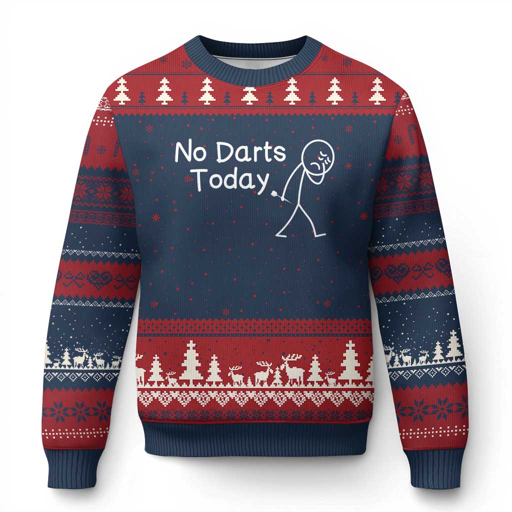 Funny No Dart Today Ugly Christmas Sweater Darts Enthusiast Gift - Wonder Print Shop