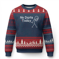 Funny No Dart Today Ugly Christmas Sweater Darts Enthusiast Gift - Wonder Print Shop