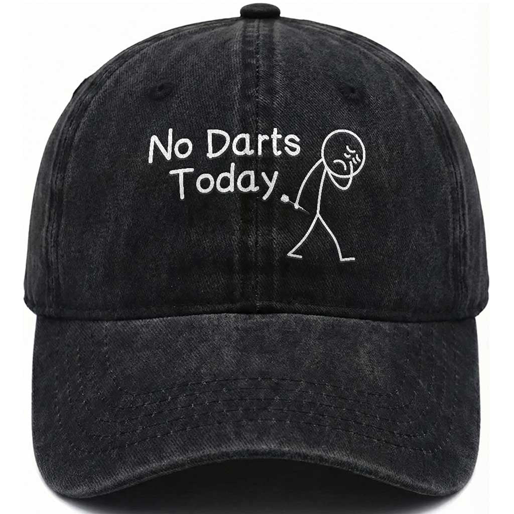 Funny No Dart Today Washed Cotton Baseball Cap Darts Enthusiast Gift