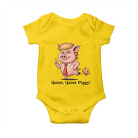 Quiet Quiet Piggy Baby Onesie Funny No Kings Pig Political - Wonder Print Shop