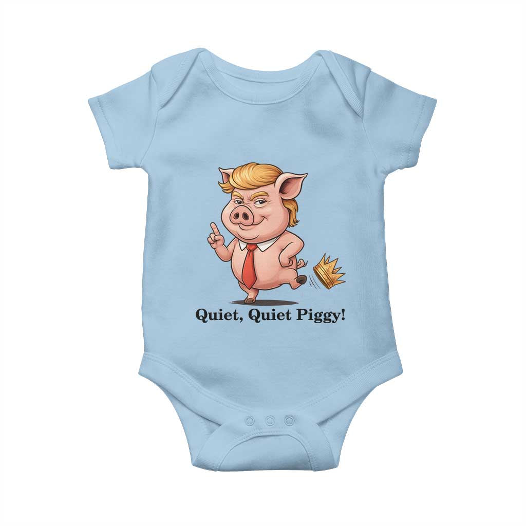 Quiet Quiet Piggy Baby Onesie Funny No Kings Pig Political - Wonder Print Shop