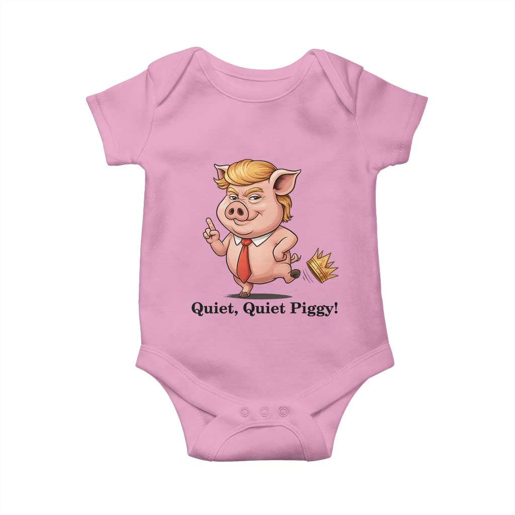 Quiet Quiet Piggy Baby Onesie Funny No Kings Pig Political - Wonder Print Shop