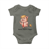Quiet Quiet Piggy Baby Onesie Funny No Kings Pig Political - Wonder Print Shop