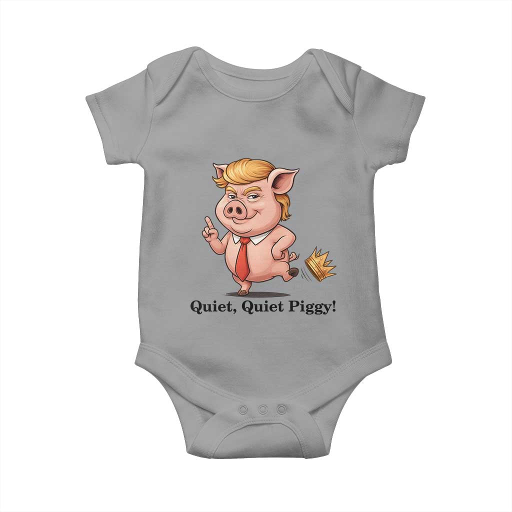 Quiet Quiet Piggy Baby Onesie Funny No Kings Pig Political - Wonder Print Shop