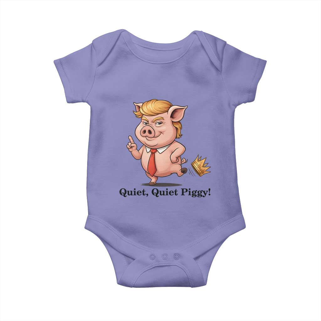 Quiet Quiet Piggy Baby Onesie Funny No Kings Pig Political - Wonder Print Shop