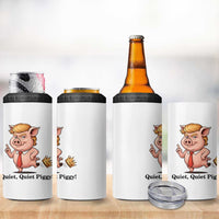 Quiet Quiet Piggy 4 in 1 Can Cooler Tumbler Funny No Kings Pig Political - Wonder Print Shop
