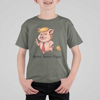 Quiet Quiet Piggy T Shirt For Kid Funny No Kings Pig Political - Wonder Print Shop