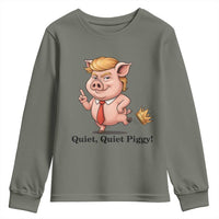 Quiet Quiet Piggy Youth Sweatshirt Funny No Kings Pig Political - Wonder Print Shop