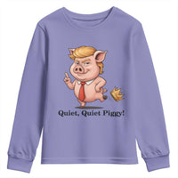 Quiet Quiet Piggy Youth Sweatshirt Funny No Kings Pig Political - Wonder Print Shop