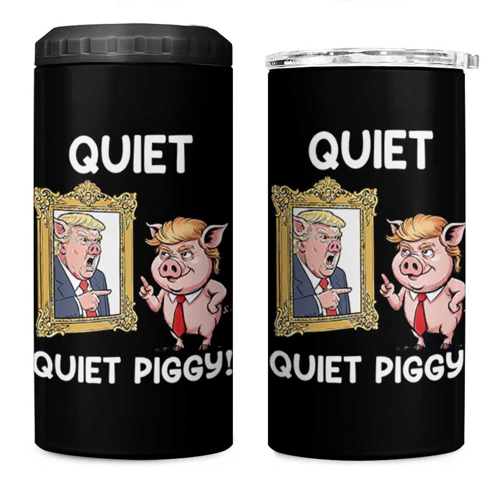 Resistance Movement Quiet Quiet Piggy 4 in 1 Can Cooler Tumbler Funny Pig Political - Wonder Print Shop