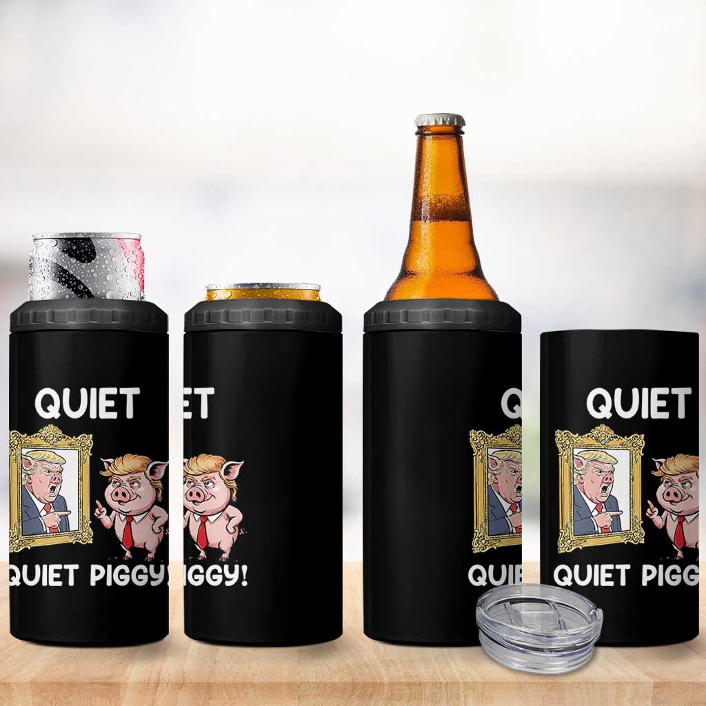 Resistance Movement Quiet Quiet Piggy 4 in 1 Can Cooler Tumbler Funny Pig Political - Wonder Print Shop