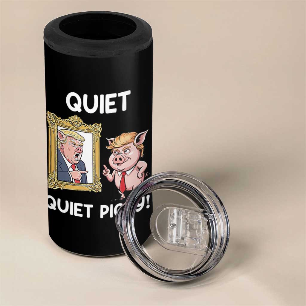 Resistance Movement Quiet Quiet Piggy 4 in 1 Can Cooler Tumbler Funny Pig Political - Wonder Print Shop