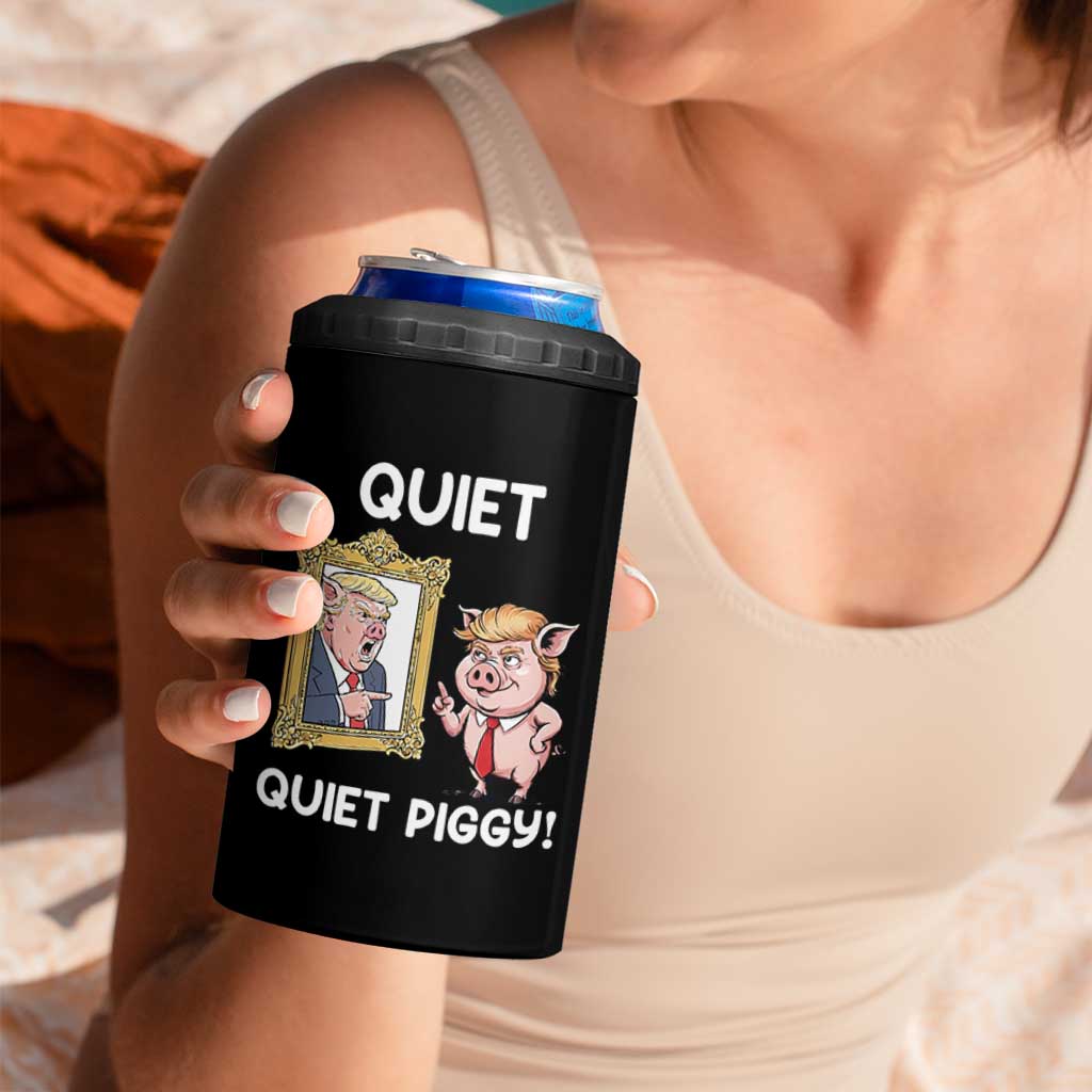 Resistance Movement Quiet Quiet Piggy 4 in 1 Can Cooler Tumbler Funny Pig Political - Wonder Print Shop