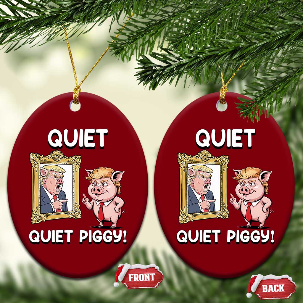 Resistance Movement Quiet Quiet Piggy Ceramic Ornament Funny Pig Political - Wonder Print Shop