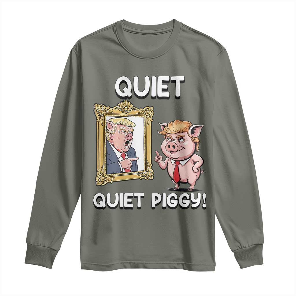 Resistance Movement Quiet Quiet Piggy Long Sleeve Shirt Funny Pig Political - Wonder Print Shop