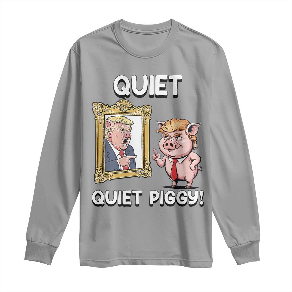 Resistance Movement Quiet Quiet Piggy Long Sleeve Shirt Funny Pig Political - Wonder Print Shop