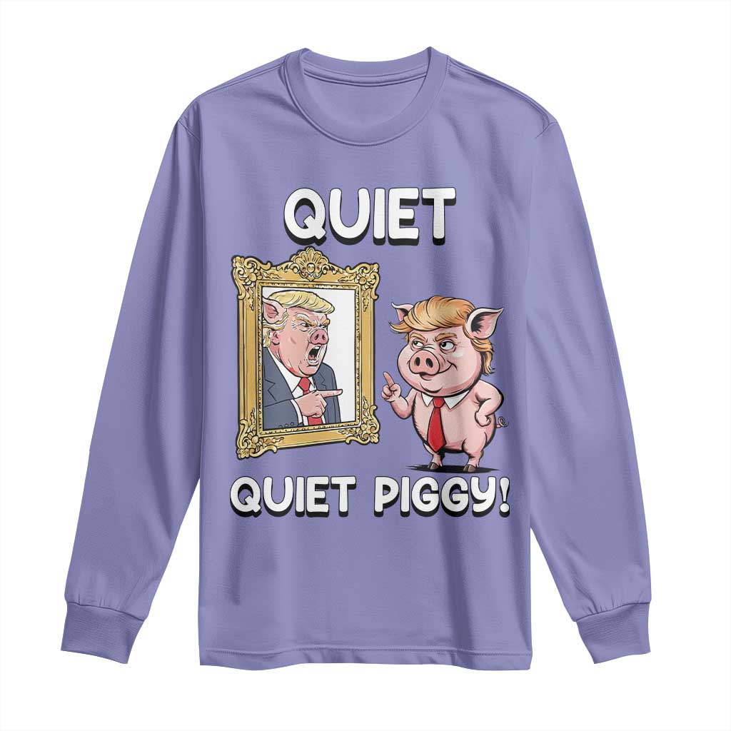 Resistance Movement Quiet Quiet Piggy Long Sleeve Shirt Funny Pig Political - Wonder Print Shop