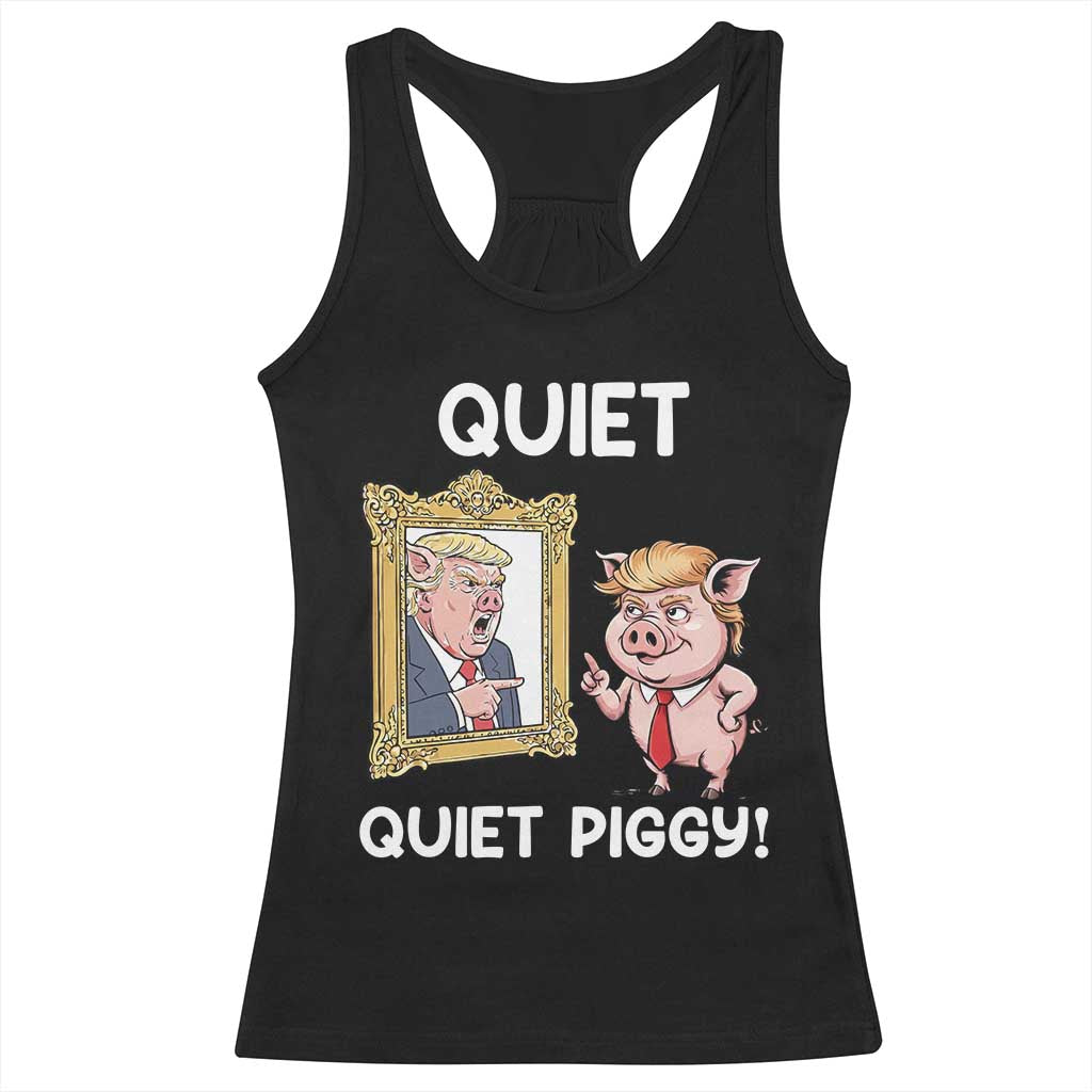 Resistance Movement Quiet Quiet Piggy Racerback Tank Top Funny Pig Political - Wonder Print Shop