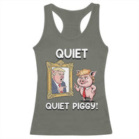 Resistance Movement Quiet Quiet Piggy Racerback Tank Top Funny Pig Political - Wonder Print Shop