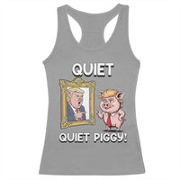 Resistance Movement Quiet Quiet Piggy Racerback Tank Top Funny Pig Political - Wonder Print Shop